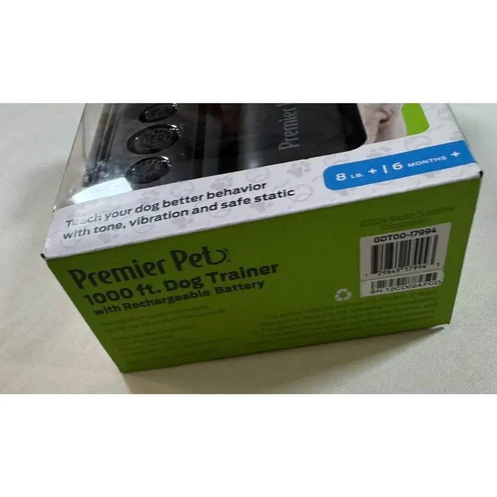 Premier Pet 1000 ft Dog Trainer Rechargeable Remote Training Collar GDT00-17994